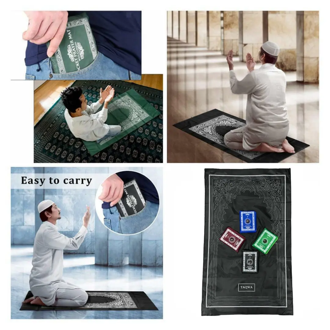 Taqwa Foldable Pocket Travel Prayer Mat With Compass 10x - Image 8